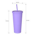 Customized DIY Double wall Matte Plastic Tumbler Acrylic Cups 22oz Pastel Colored Acrylic Cups with Lids and Straw